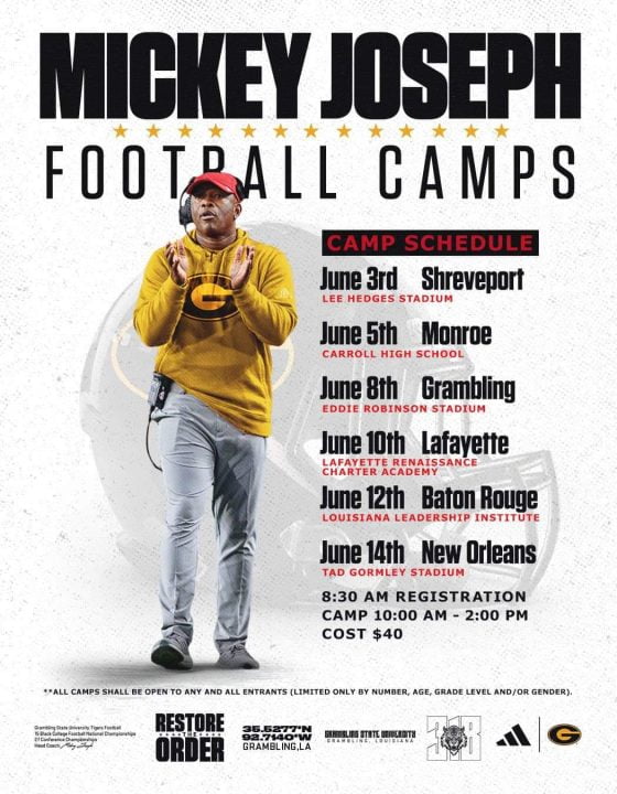 Caddo Parish teams up with GSU to host youth football camp